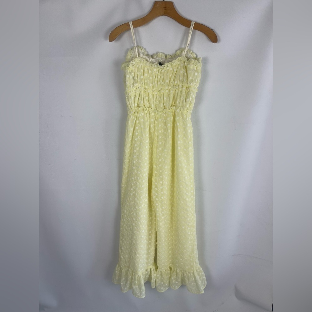 MAJORELLE Sylvan Yellow Floral Smocked Cropped Jumpsuit Size S - Picture 3 of 12